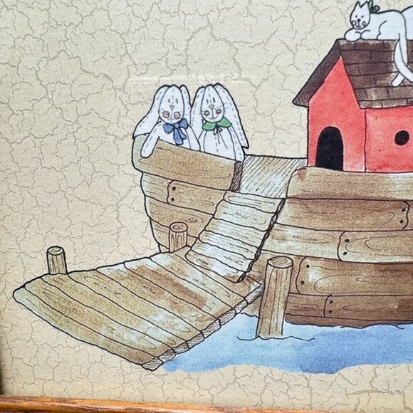 Noahs Ark Child Baby Room Art Prints In Oak Frames 6"x8" Set Of 2 1993 - 96 - Picture 8 of 13
